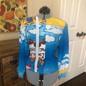 SILX Vintage Blouse Retro Silk Clouds 90’s?  S